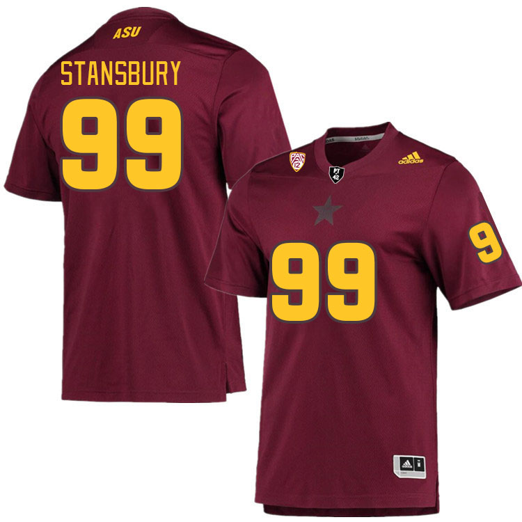Men #99 Gharin Stansbury Arizona State Sun Devils College Football Jerseys Stitched Sale-Maroon - Click Image to Close